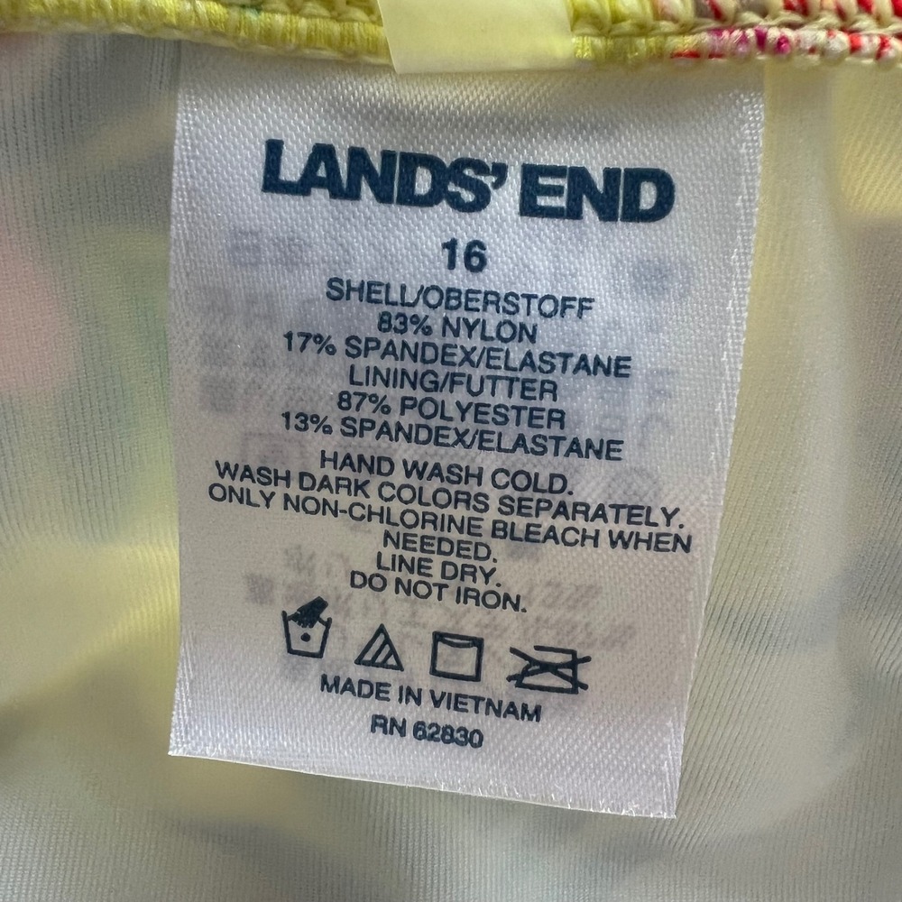 NEW Lands End Womens Size‎ 16 Retro High Waisted Bikini Bottoms Floral yellow - Picture 5 of 12